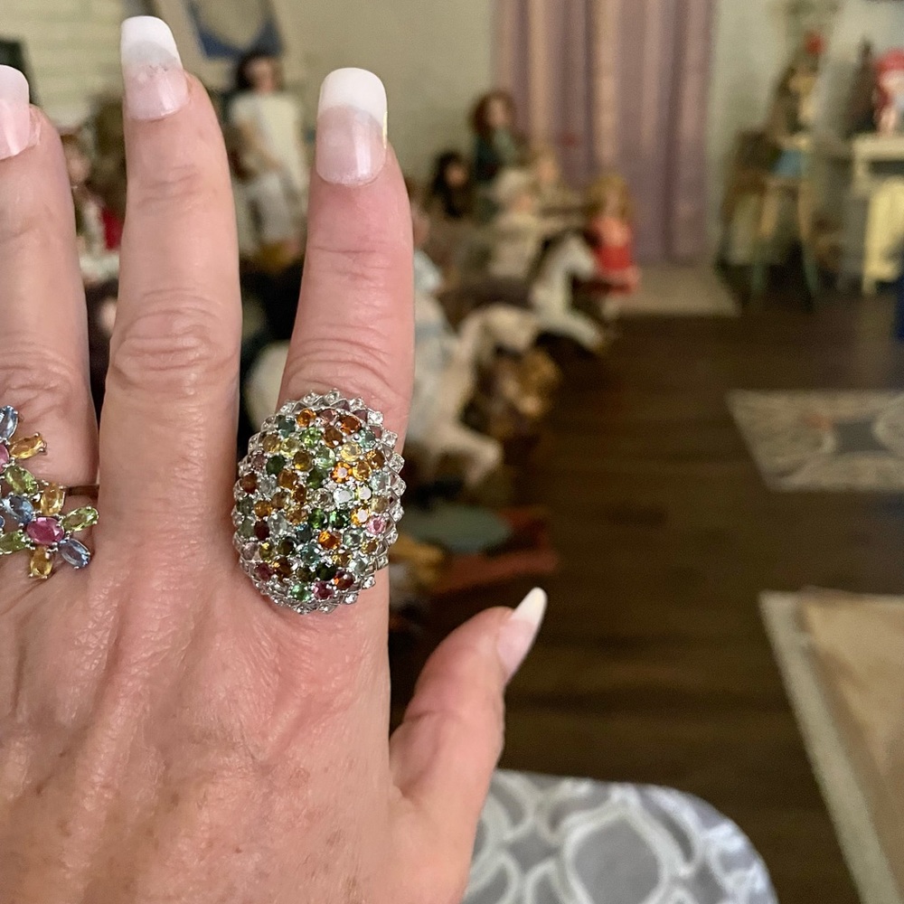 Multi Gemstone Statement Ring - image 1